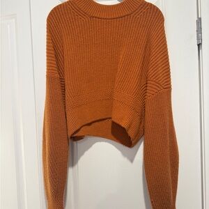 & Other Stories Rust Knit Turtleneck Sweater